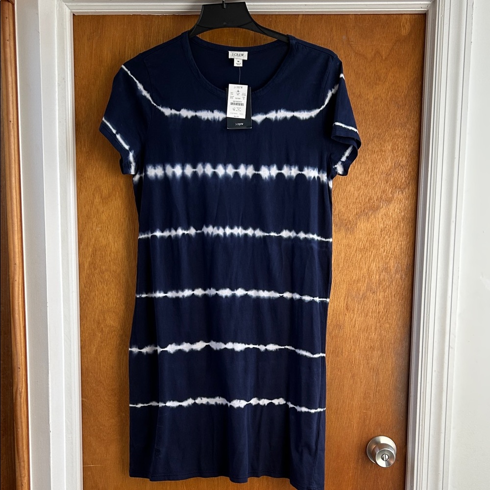 J. Crew Tie-dye  Navy T-Shirt Dress